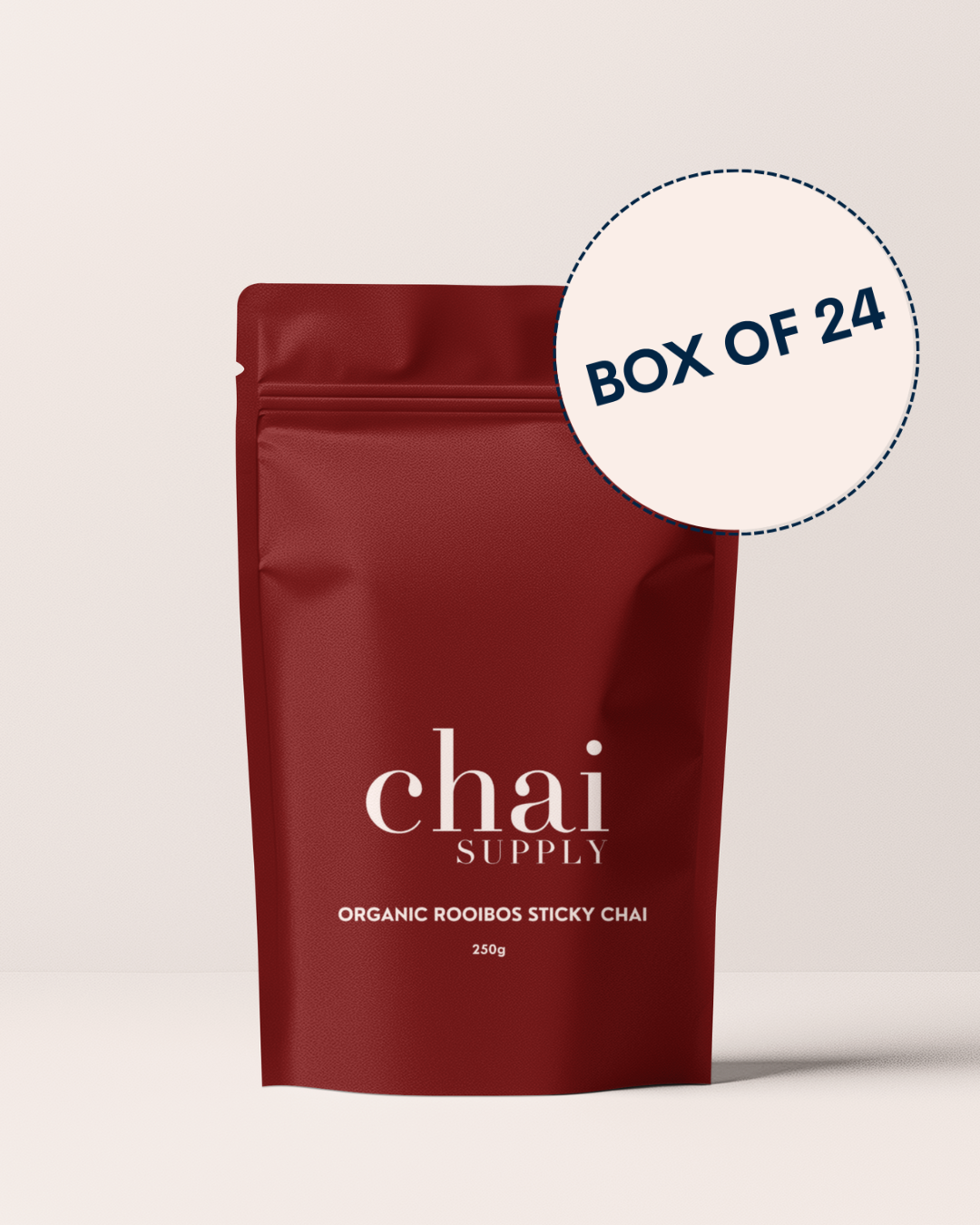 Retail Box of Organic Rooibos Sticky Chai